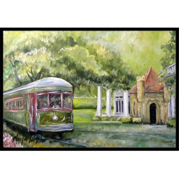 Carolines Treasures Carolines Treasures MW1091MAT 18 x 27 in. Streetcar Next Stop Audubon Park Indoor & Outdoor Doormat MW1091MAT - main